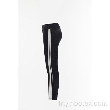 Pantalon slim en velours noir